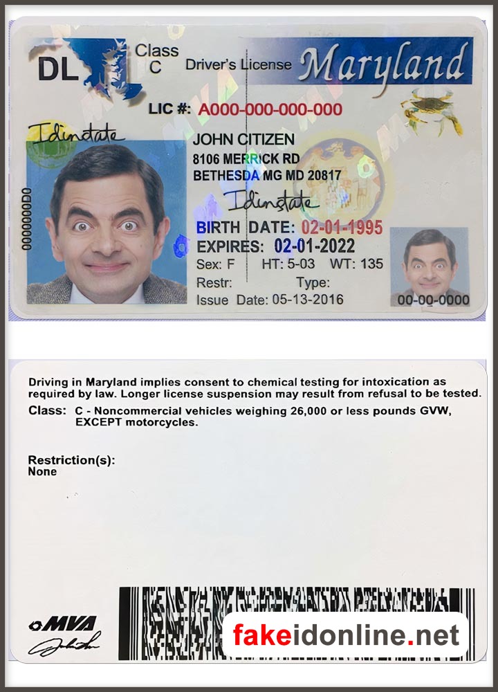 Maryland Driver License PSD Template